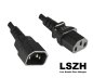 Preview: Cold appliance cable C13 to C14, YP-32/YC-12 LSZH, 1mm², extension, VDE, black, length 3,00m